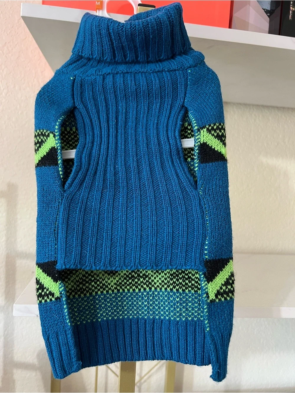 Dog Sweater with Skull and Cross Bones Argyle Patter